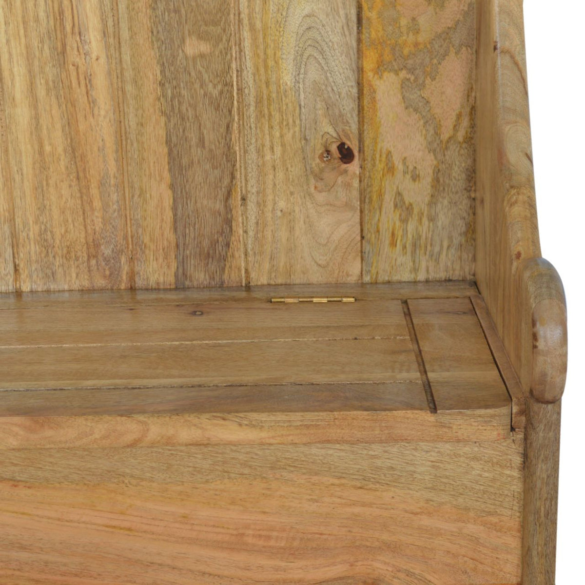 Rustic Wooden Storage Bench with Backrest